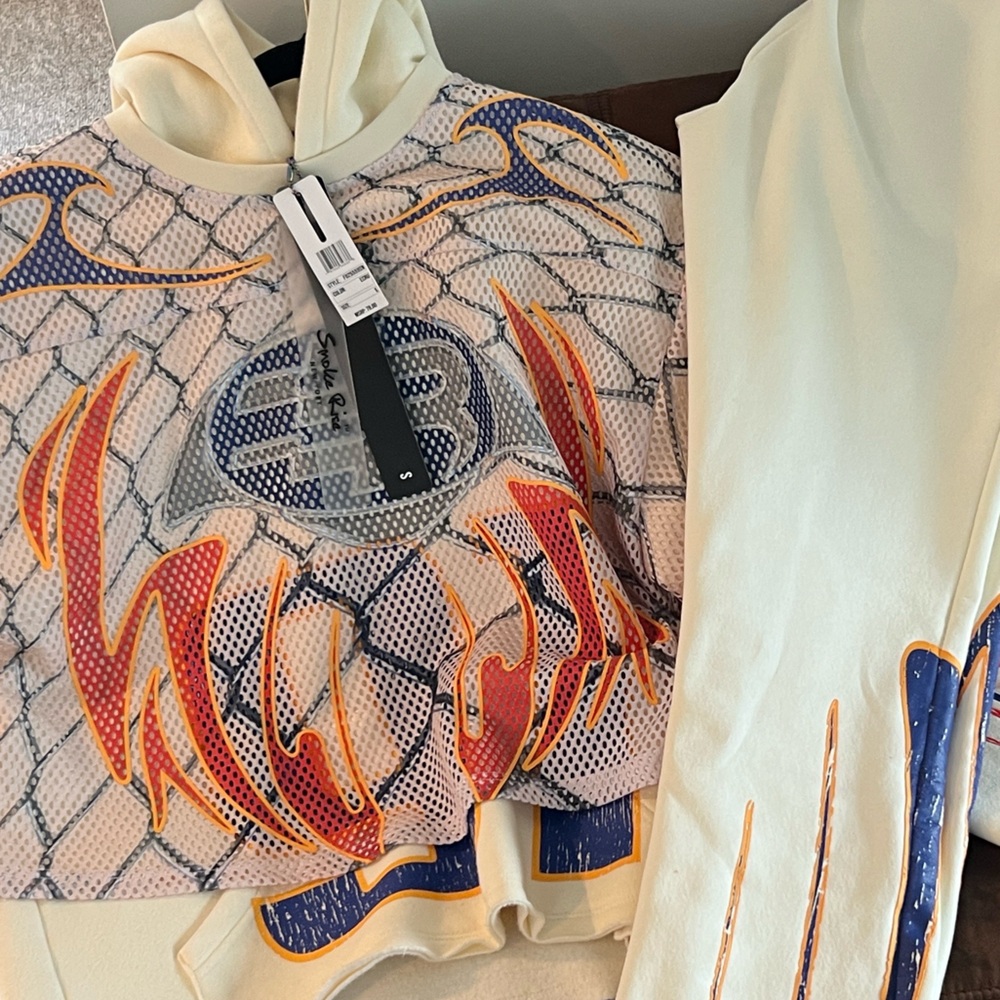 Stylish Cream and Orange Hoodie